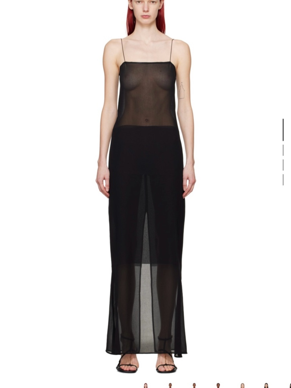 BRAND NEW Jacquemus Black Sheer Slip Dress - Picture 8 of 8